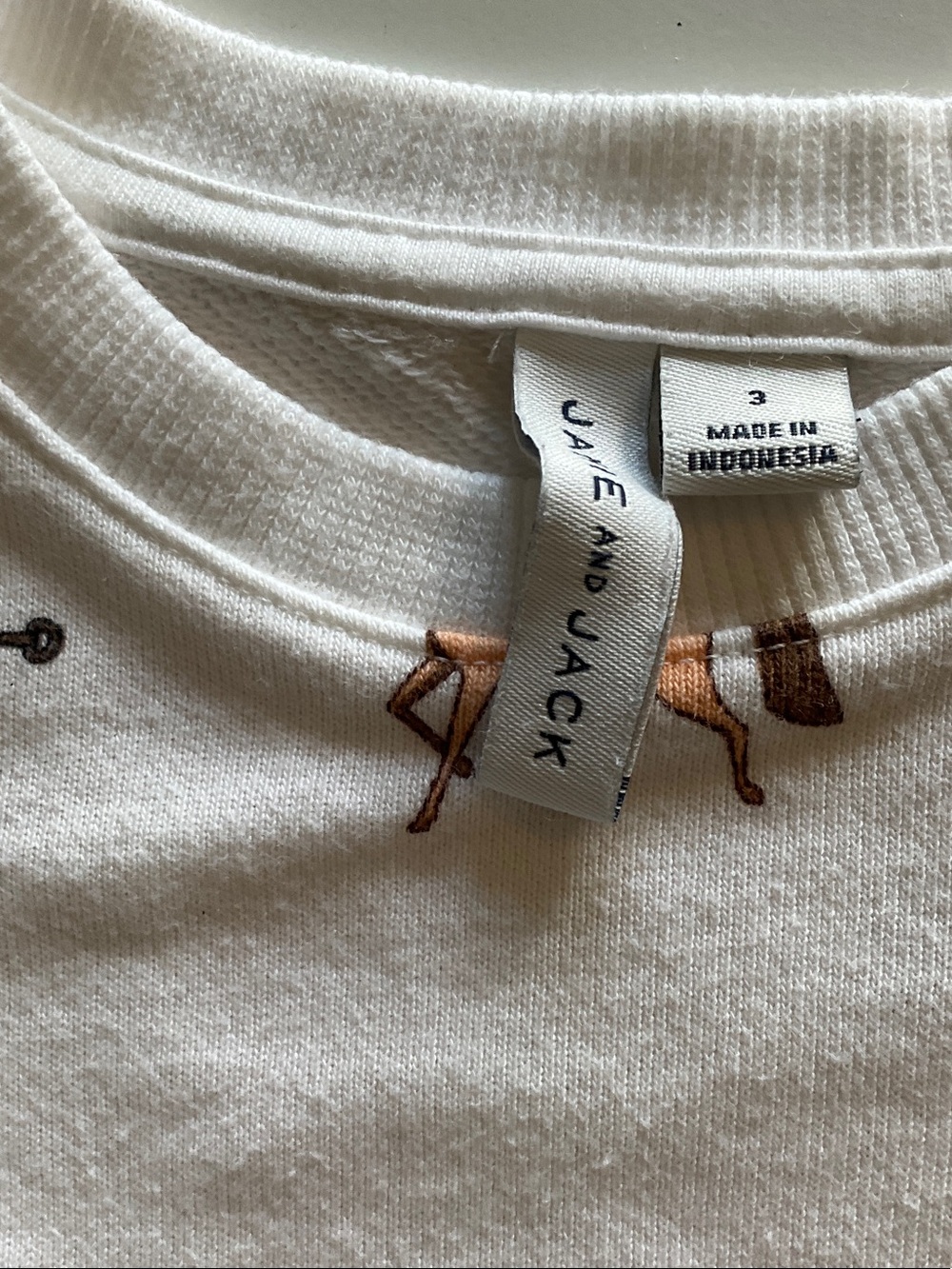 🔴Janie and Jack Cream Sweatshirt with Brown Horse Print - Picture 2 of 2